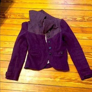 Free People purple funky blazer jacket size 8!